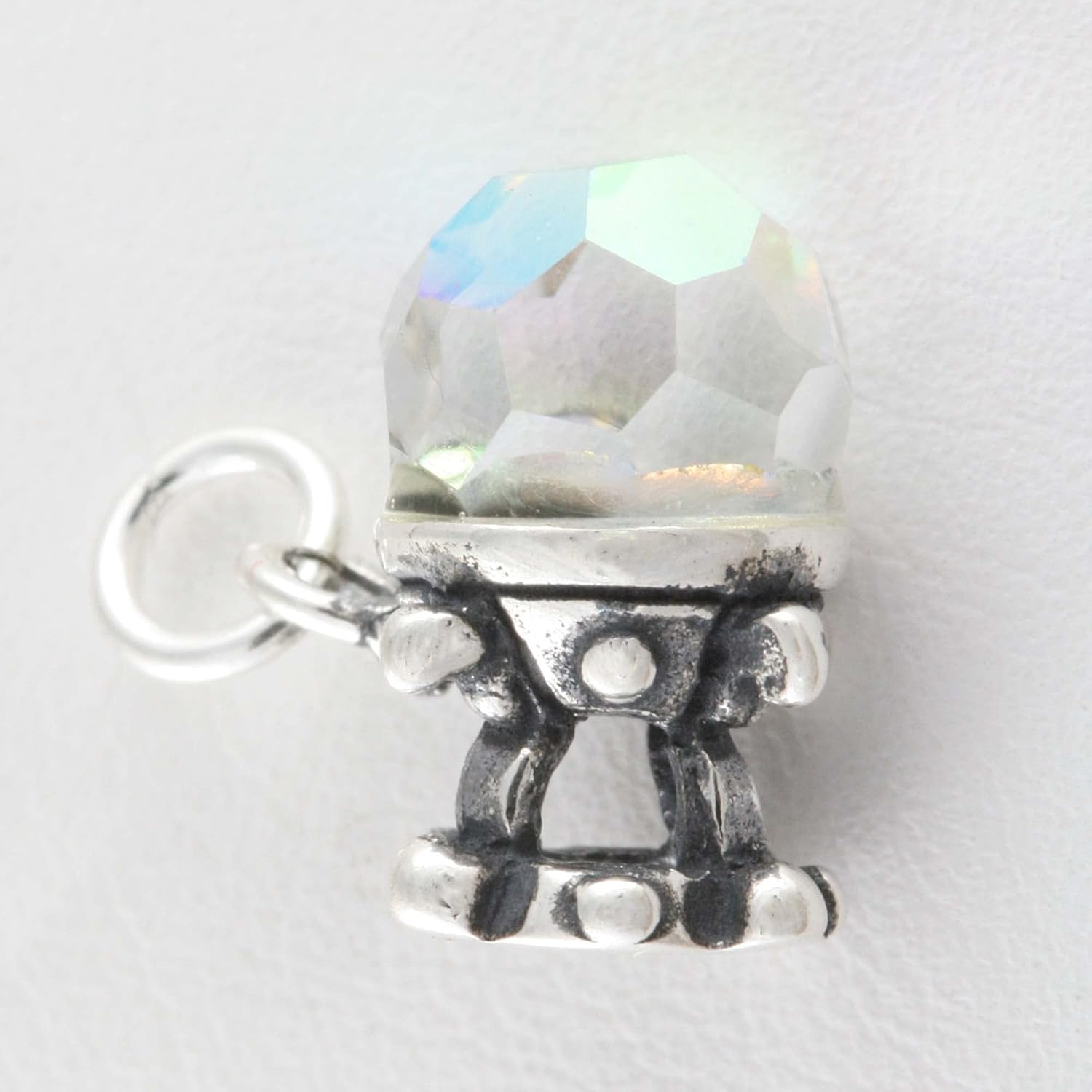 Dakota West Psychic Fortune Teller Aurora Borealis Crystal Ball 925 Sterling Silver Charm Pendant Bracelet Jewelry Making Supply