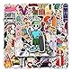 Skate Aufkleber Skateboarding Stickers 50 Stück Skateboard Graffiti Aufkleber Motorräder Fahrrad Snowboard Gepäck Laptop Auto Koffer für Kinder und Jugendliche Wasserdichte Vinyl Aufkleber