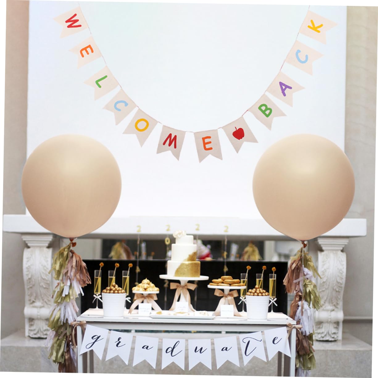 MAGICLULU 3 Pz banner di lettere di bentornato funlicht reminescence festina adorn striscione con lettere stamina di benvenuto in ufficio arredamento Bandiera di Halloween stendardo di iuta