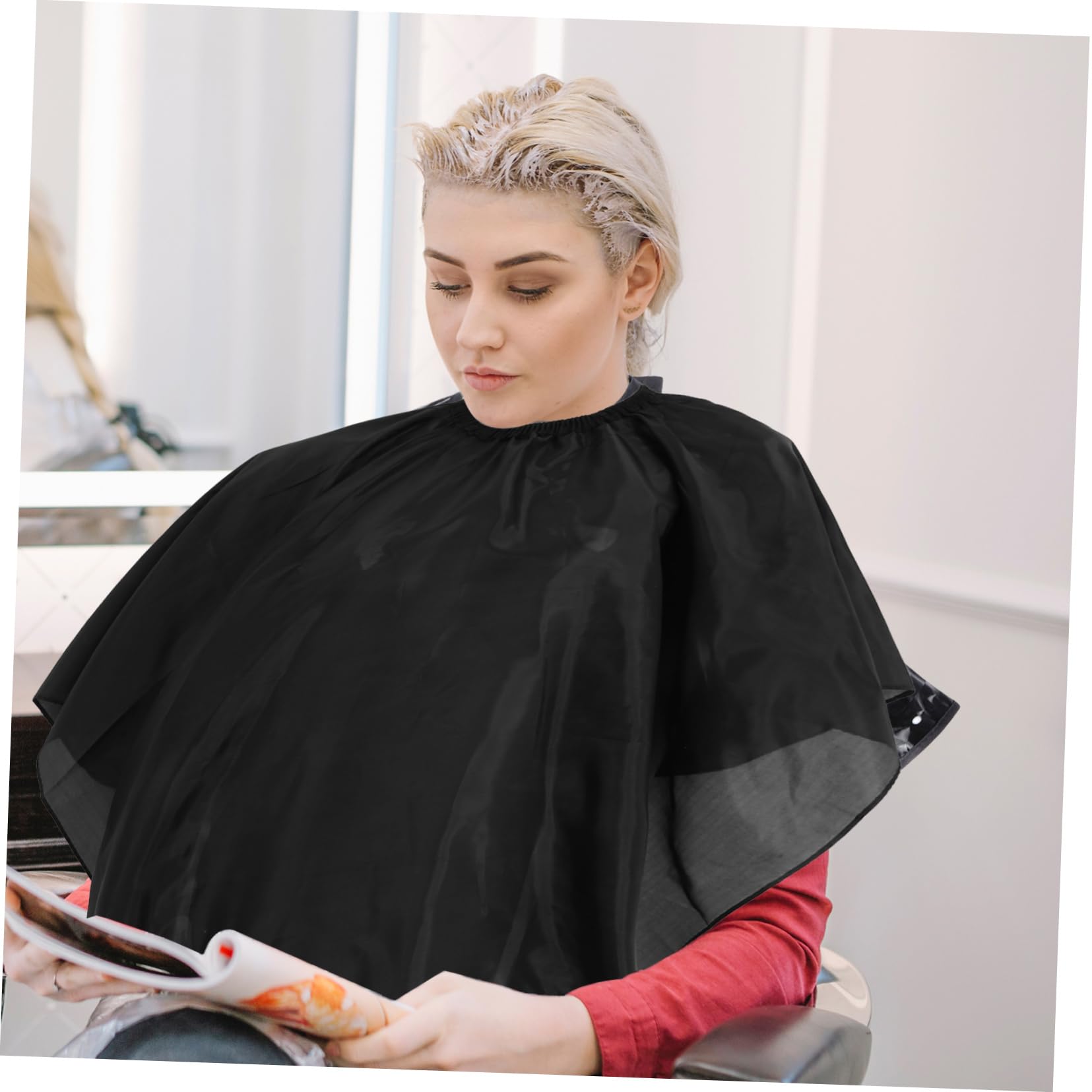 Juego de Tijeras para Cortar el Pelo Profesional de Acero Inoxidable Negro, Resistentes Enredos para Peluquería en Casa o Salón