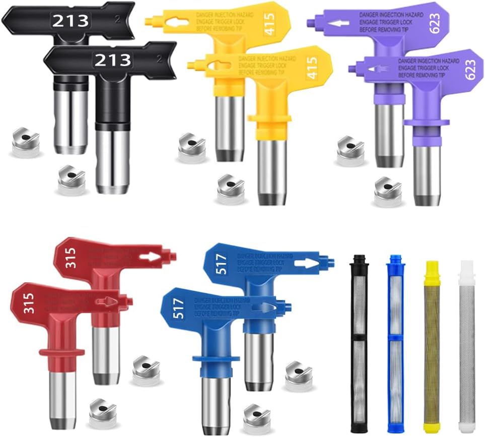 Airless SJG 14 Pieces Paint Sprayer Tips Reversible Spray