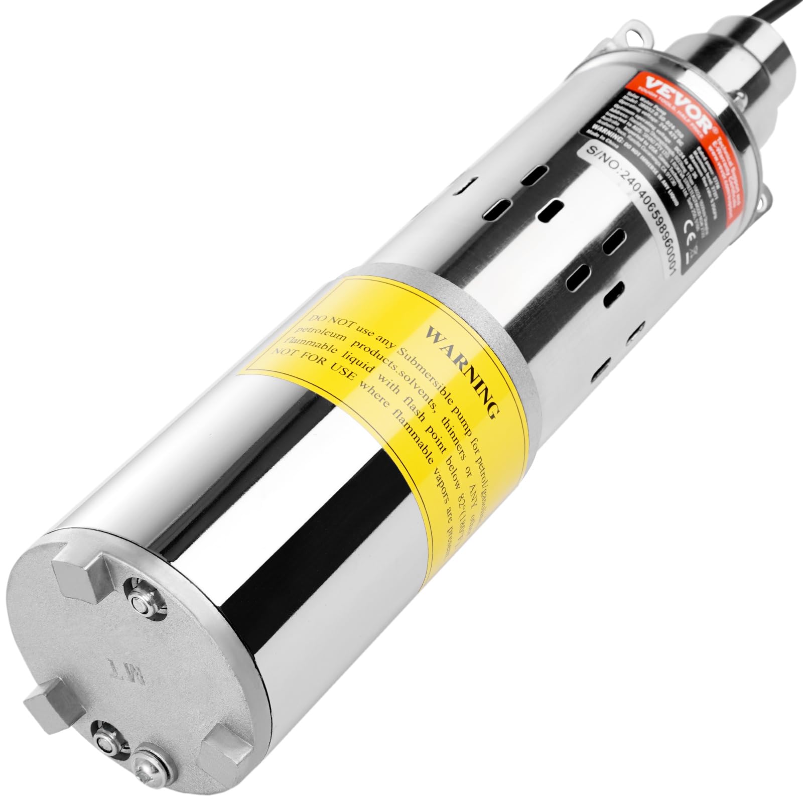 VEVOR Pompa Sommergibile Solare 369 W Pompa Sommergibile per Pozzi Profondi 48 V CC Portata 1,9 m³/h Prevalenza Massima 83,29 m Immersione Massima 20 m Irrigazione di Pascolo, Abbeveraggio Bestiame