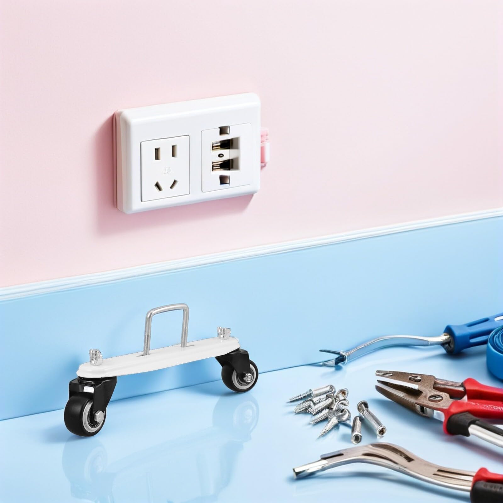 Soporte del Radiador con Ruedas Giratorias de Doble Cojinete Base Antideslizante para Radiadores Eléctricos Soporte para Piso de Radiador para Sala de Estar