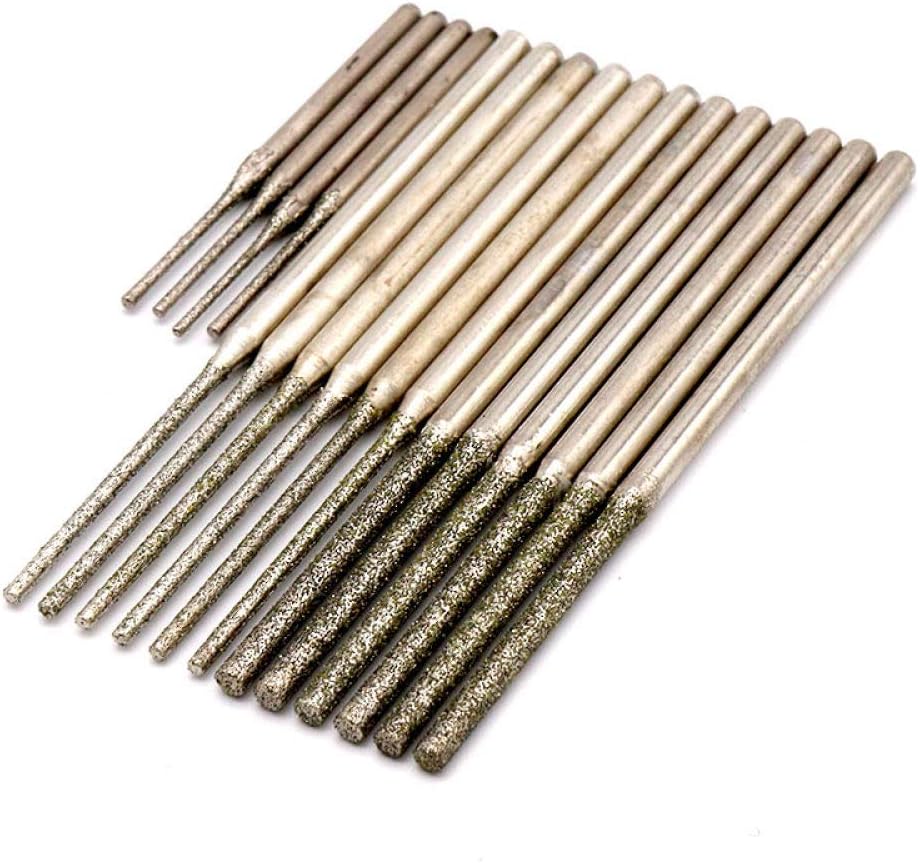 5/10pcs Lengthen 0.8~5.0mm Diamond Grinding Head Burr Drill Bit Point Engraving Polishing Glass Jade Stone Rotary,4x4.0x30mm,10 pcs