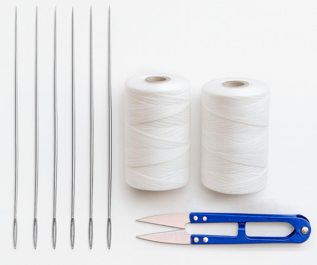 Title: Tia Crafts 6 Inch 6 Big Eye Long Needles for Flower Garland, Thread and Cutter, Long Sharp Needles for Mala Making, Thick Thread, Beading and Hand Stitching and Sewing Snips Thread Cutter-image-45