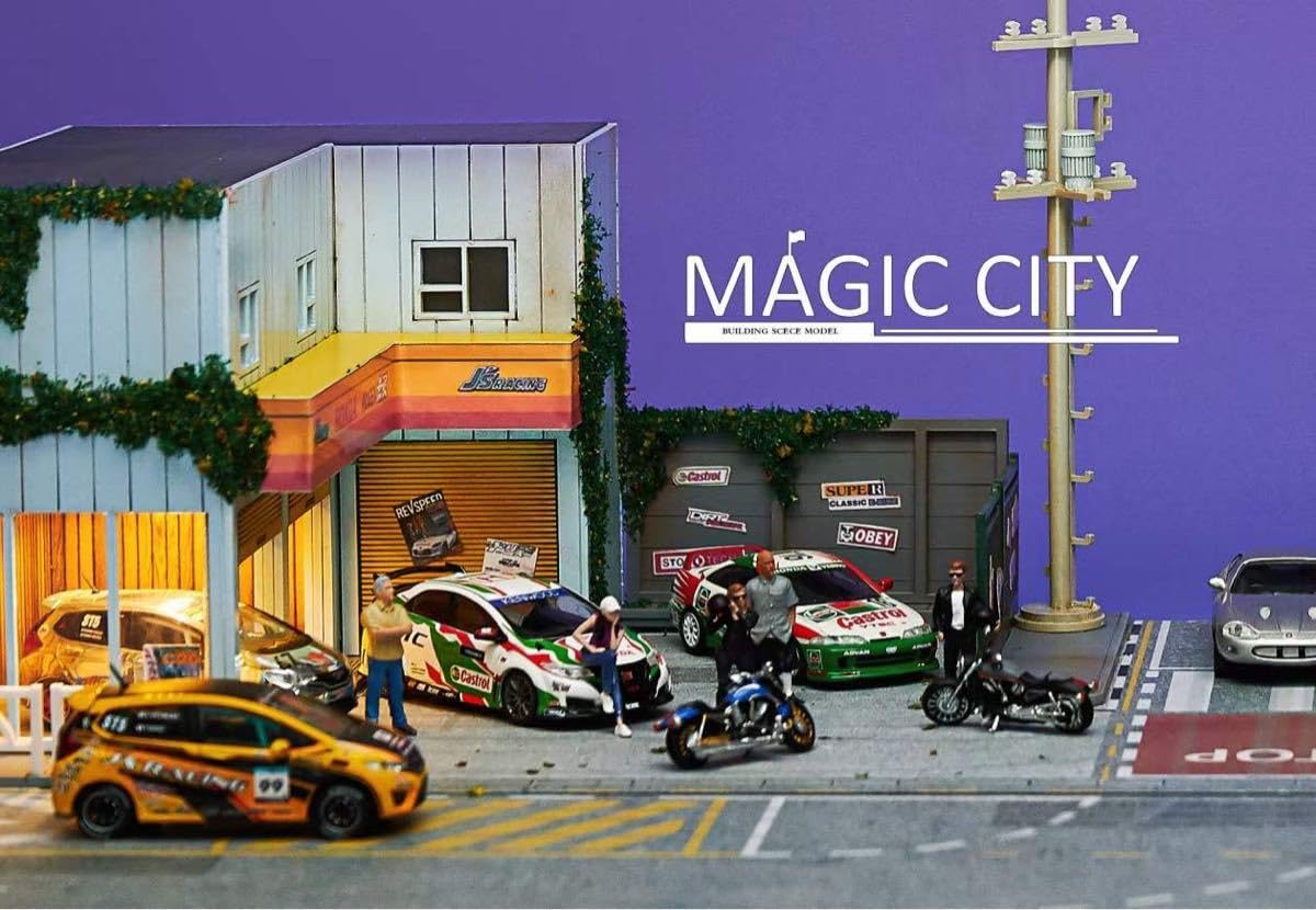 Amazon | 1/64 Magic City ジオラマ ミニカーJS修理場