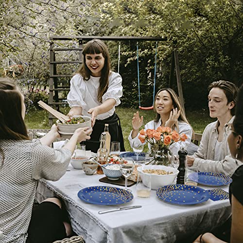 200Pcs Party Plates Cups Napkins Sets Serve 50 Guests Blue Paper Plates With Golden Dots Navy Blue Party Supplies For Baby Shower Birthday Wedding Holiday Decoration… #TOP5