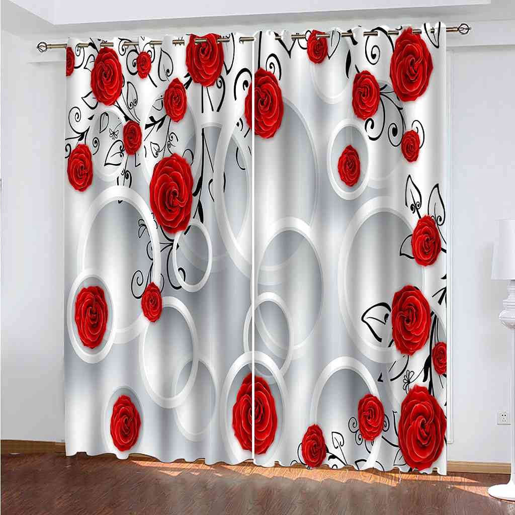Rideau occultant thermique isolant phonique rose rouge pour rideaux salon 264x160