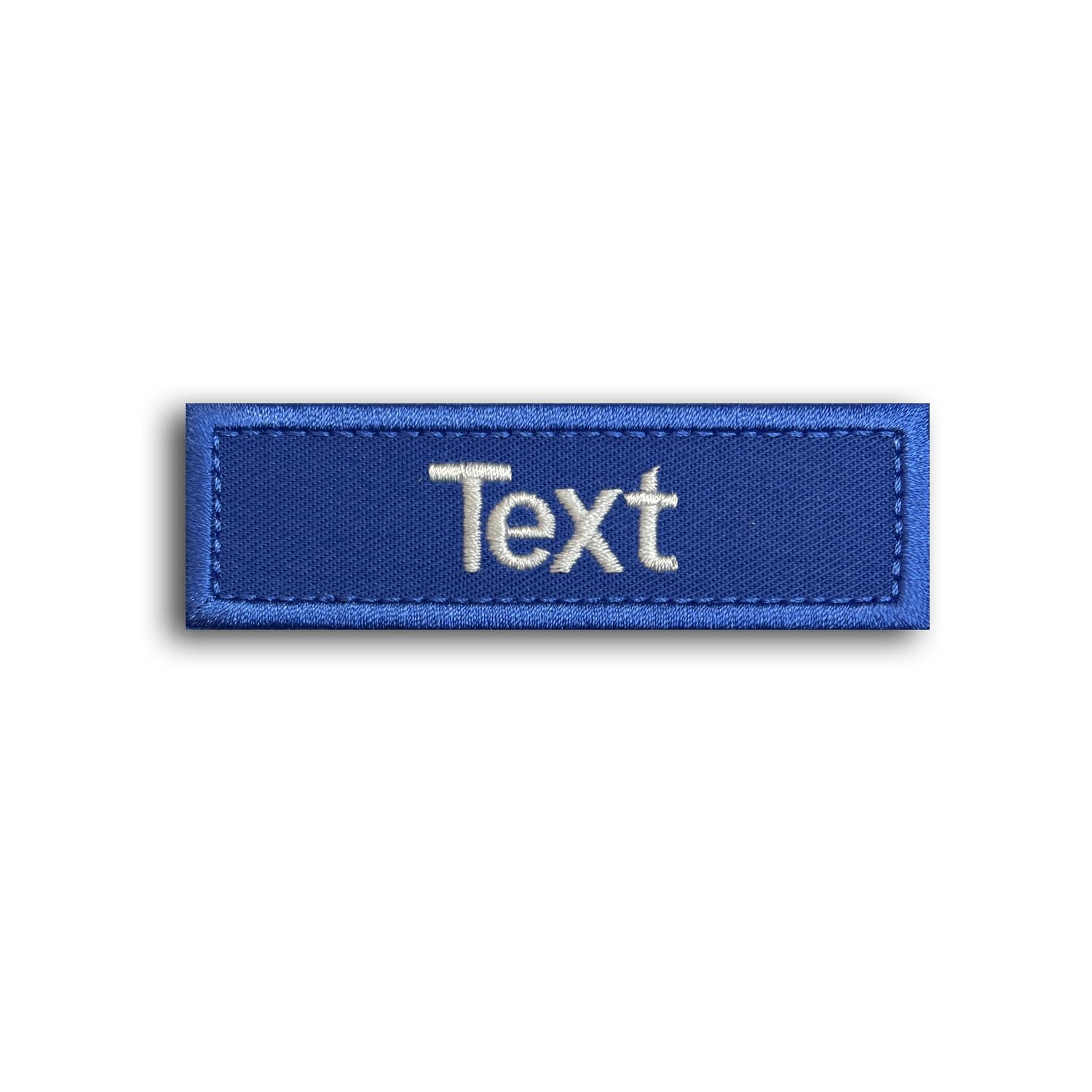 ZEROMEK Namensschild bestickt mit Klett – Klett Patch personalisiert mit Wunschtext – Stickschild in diversen Größen & Farben (Royalblau, 8x2cm)