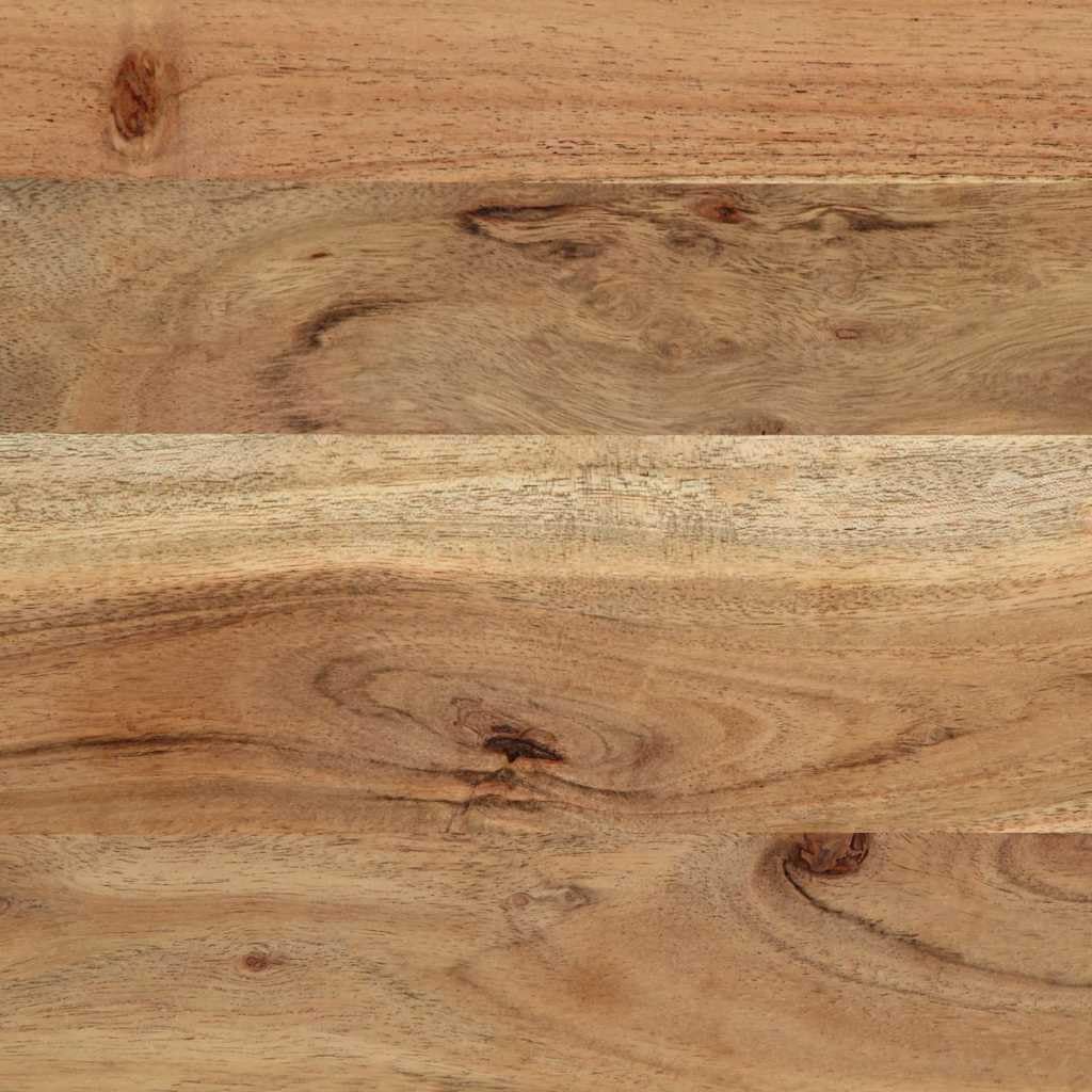 Tavolo consolle in legno massiccio di acacia, marrone, con ripiano e 2 cassetti, 90 x 33 x 75 cm, telaio in acciaio, per soggiorno, corridoio, camera da letto, come tavolino con pratico