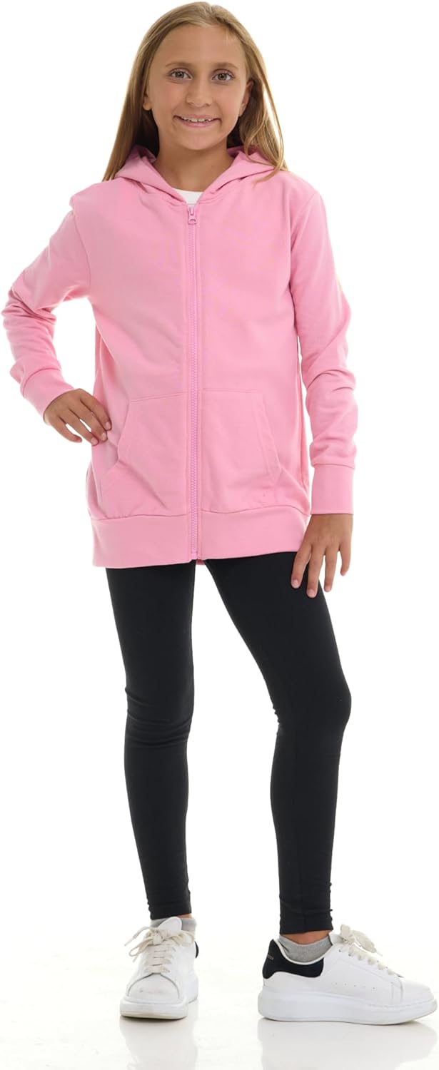 Pink Angel Little & Big Girls Zip Up Hoodie, Kids Full Zipper Hooded Fashion Sweatshirt - Image 5