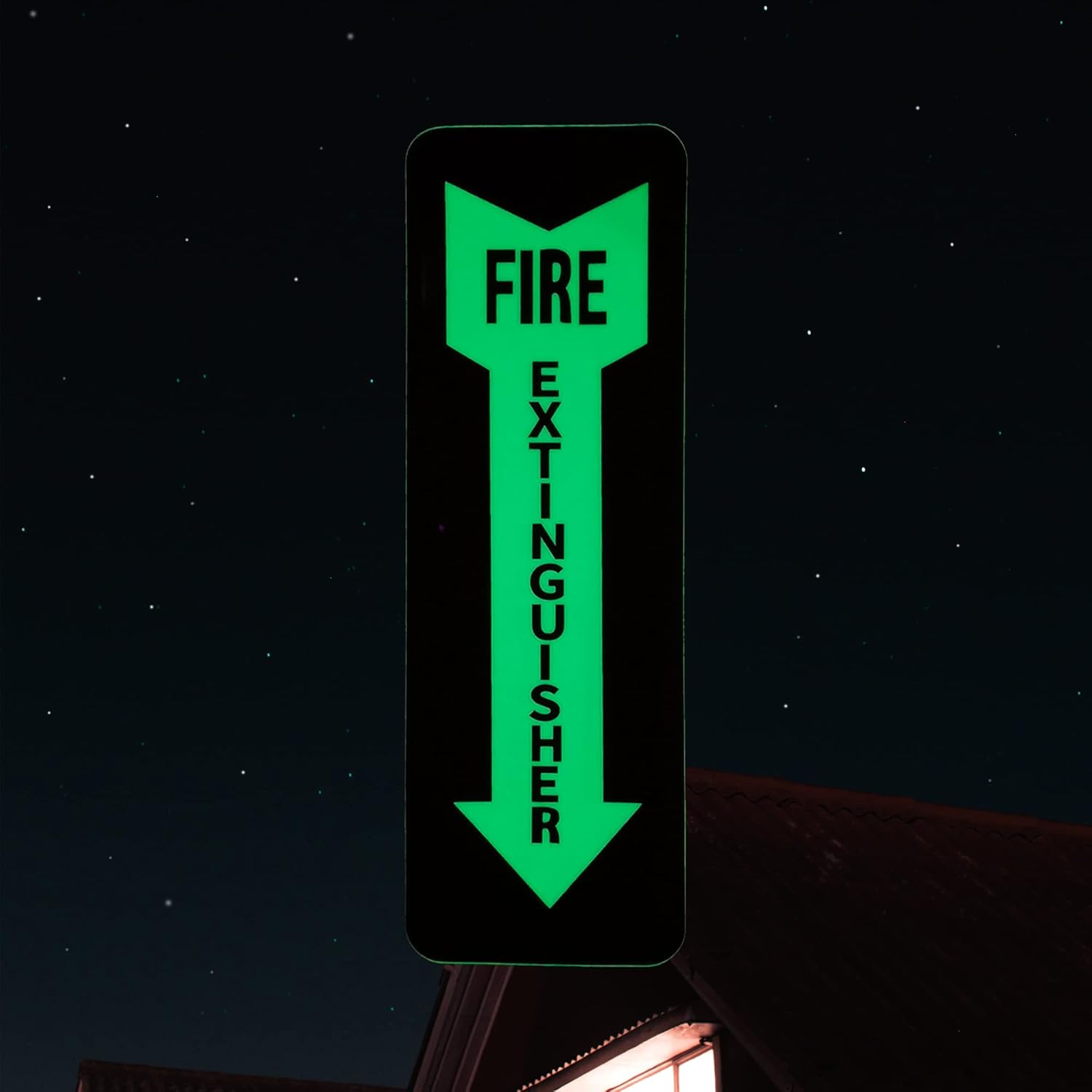 Fire Extinguisher Sign, 4 Pack Of Fire Extinguisher Sticker, Glow In The Dark 18 Mil Thick Durable - Weatherproof Self Adhesive Photoluminescent And UV Protected Safety Signs : Industrial & Scientific