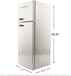 Frigidaire EFR753 Retro Apartment Size Refrigerator with Top Freezer - 2 Door Fridge with 7.5 Cu Ft of Storage Capacity, Adjustable Spill-Proof Shelves, Door & Crisper Bins, CREAM