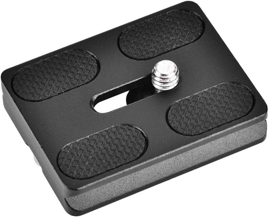 Aluminum Alloy Quick Release Plate with 1/4inch Screw Mount for Arca Benro Monopod Tripod Ball Head SLR Camera, Black(PU50)