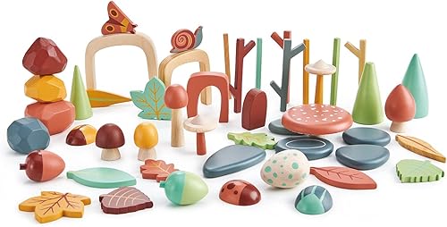 Miniatura 5 de Tender Leaf Toys My Forest Floor - Bandeja de madera abierta para Tinker con compartimentos extraíbles, juguete Montessori para juegos imaginativos,