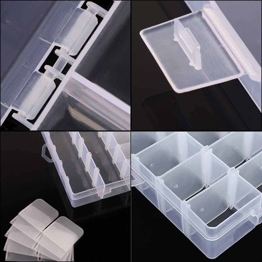 Lot De 2 Boîtes De Rangement Transparentes 36 Compartiments - Séparateurs Réglables Pour Bijoux, Vis