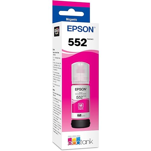 Epson 552 EcoTank Ink Ultra-high Capacity Bottle Magenta (T552320-S) Works with ET-8500, 8550