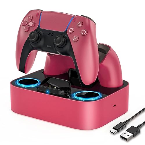 Miniatura 9 de NEWDERY for PS5 Controller Charger Station Compatible with Dualsense Edge, Fast Charging Dock Stand with Cable, Dual Charging Station for