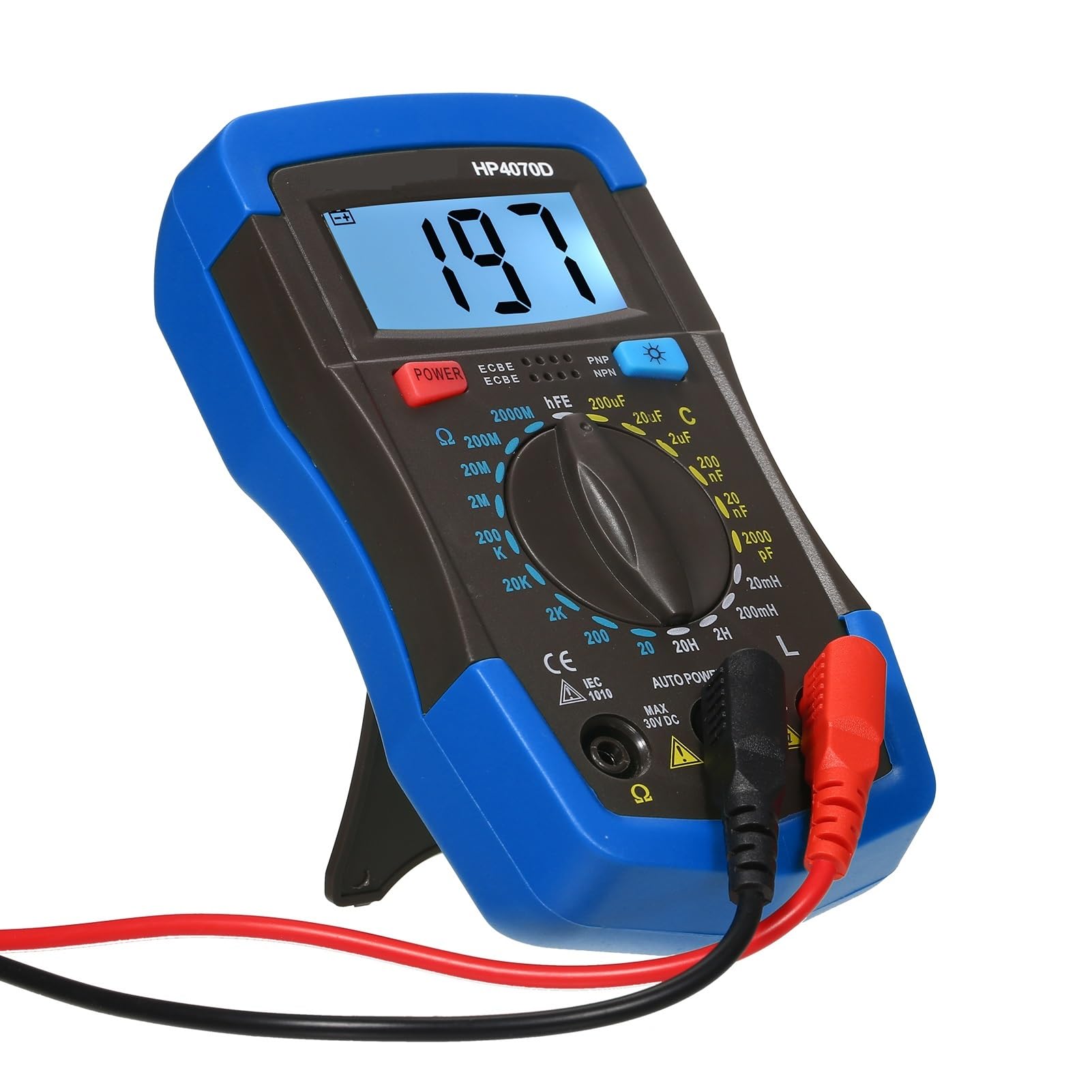 Multimetr cyfrowy, Cyfrowy multimetr HP4070D LCR Tester rezystancji pojemności indukcyjności tranzystorów Tester przenośny uniwersalny miernik Wszechstronne możliwości pomiarowe
