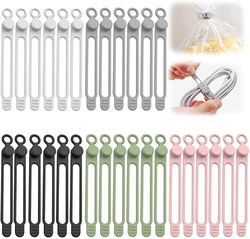 Organizador de cables de datos, brida de silicona 2025, soporte multiusos para cables para oficina y hogar, correa de alambre ajustable para disponible en Yaxa Colombia