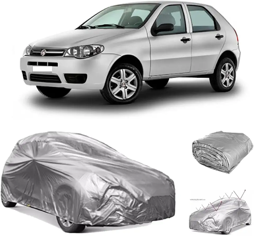 Capa Para Cobrir Carro PALIO Forrada, Impermeável, Anti-U.V. - Protege do Sol, Chuva e Poeira - LOPEZCAR