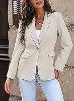 Vista 7 de Dokotoo Chaquetas Blazer para Mujer 2024 de Primavera con Cuello de Lapel y Botones para Negocios Casual