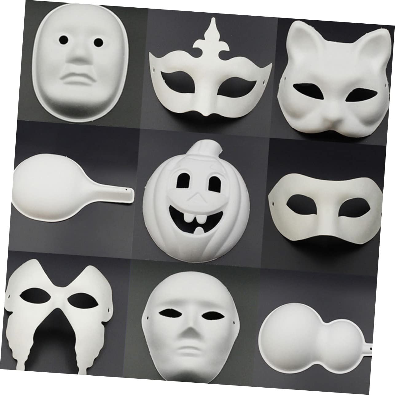 Toyvian 10 Pezzi Costumi Di Halloween Bianco Vestito Operato Per Bambini Carta Fai Te Costume Di Carta Bianca Trucco Vuoto Trucco Viso Facebook