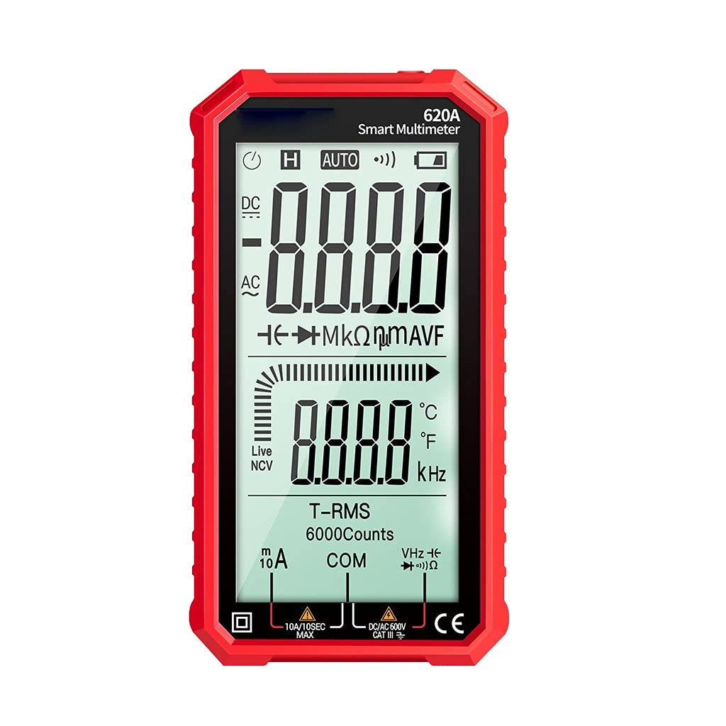 620A Digital Smart Multimeter Transistor Testers 6000 Counts True RMS Auto Electrical Capacitance Meter Temp Resistance(D)
