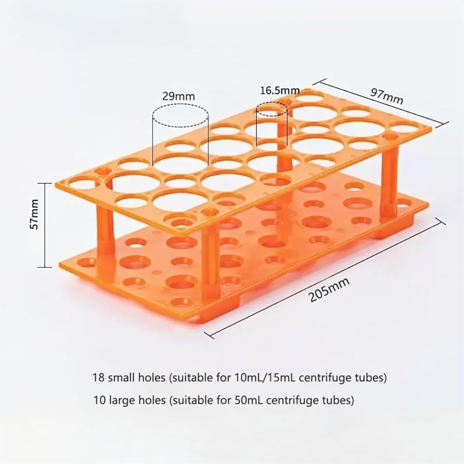 Tube Rack 2 Pack Plastic Test Tube Rack 28 Hole Detachable Holder Science