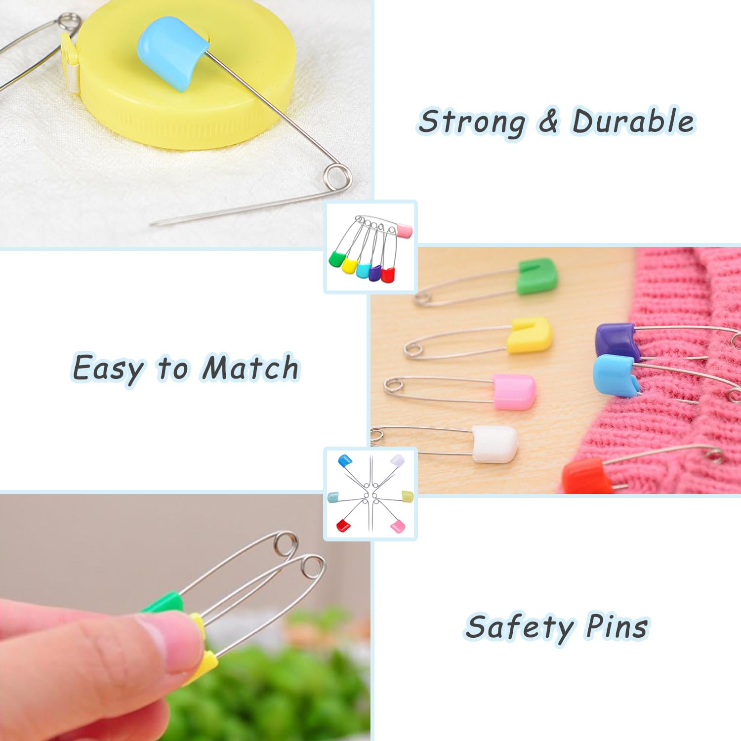 80 Pièces Épingle à Nourrice, 55 mm en Acier Inoxydable pour Bébé avec Fermeture Verrouillable Épingles à Couches sans Danger, pour Les Lingettes de Salive,Les Couches et Les Vêtements
