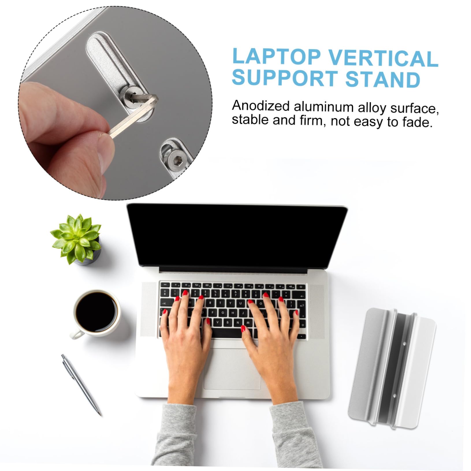 SEWACC Soporte Vertical para Portátil y Tablet de Aleación de Aluminio Anodizado Base Estable y Resistente para Mejor Disipación de Diseño Compacto para Escritorio Compatible con