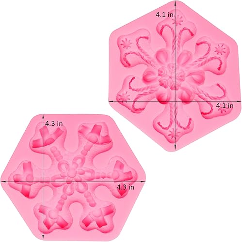 Miniatura 2 de Moldes de silicona con forma de copo de nieve, copos de nieve de Navidad, moldes de cocina para hornear para decoración de pasteles, dulces,