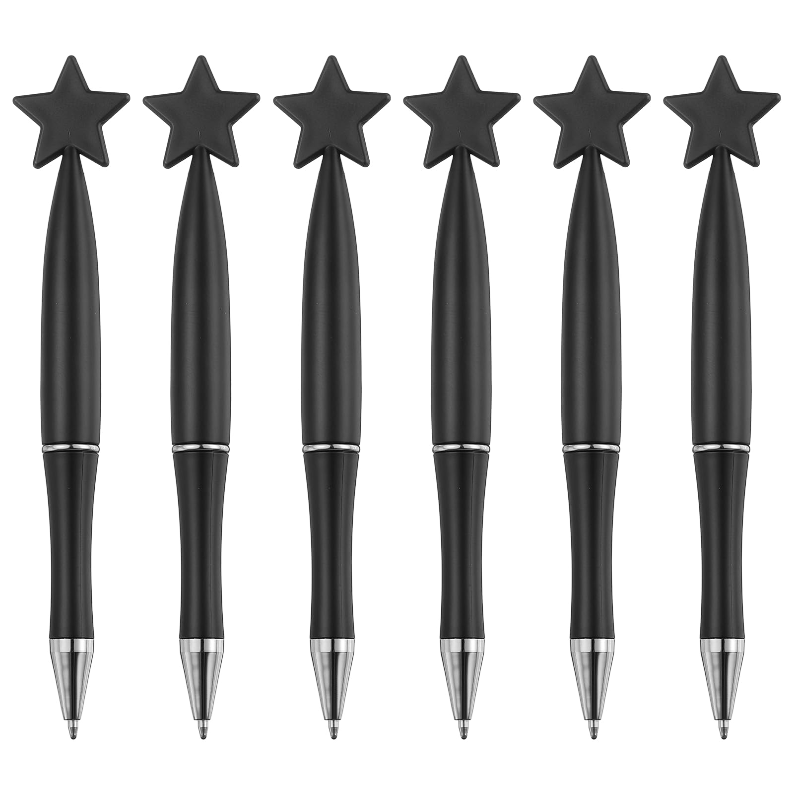 PATIKIL 6 Pcs Star Ballpoint Pens, 1.0mm Tip Cute Twist Writing Pens Black Ink for Home Office Writing Supplies Valentine's Christmas Wedding Party Gifts, Black