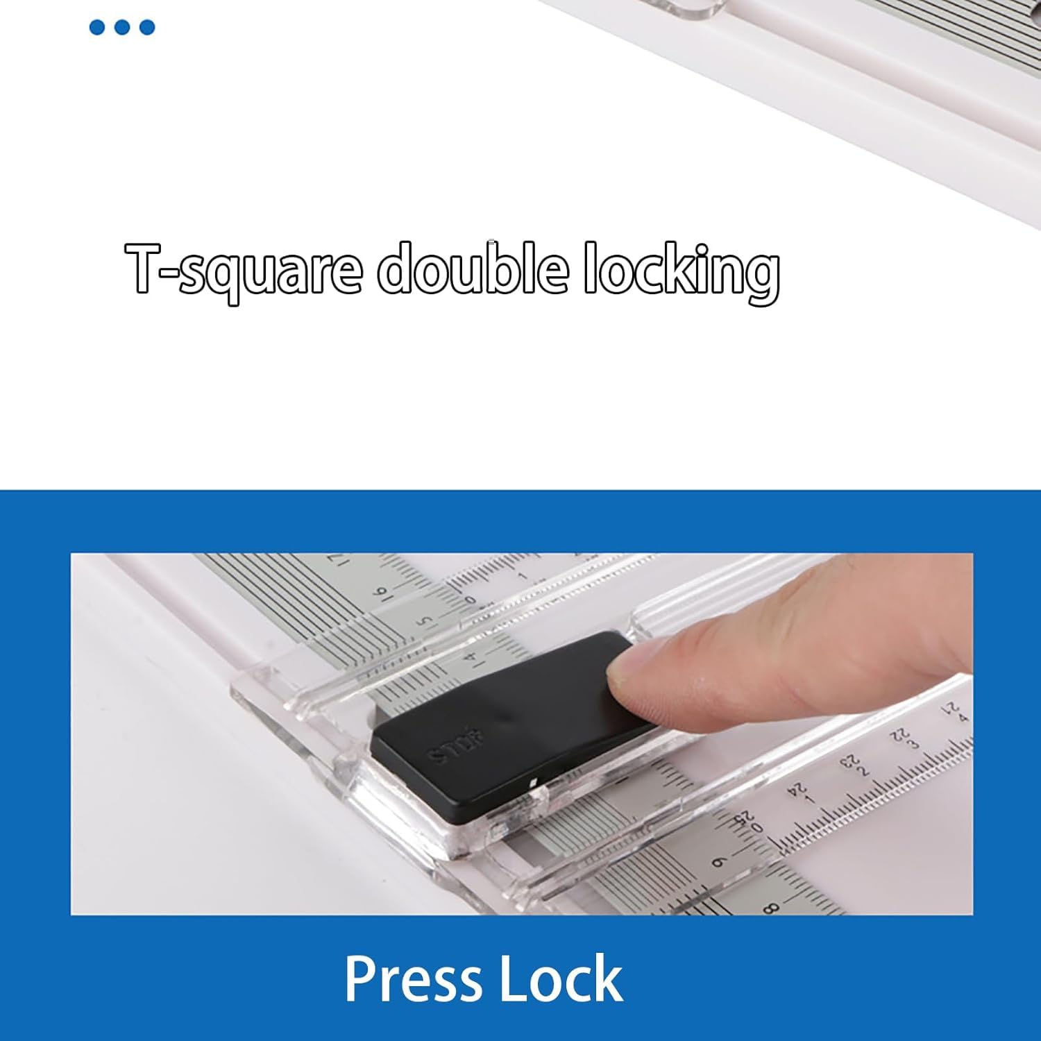 Tavolo da disegno portatile regolabile con righello trasparente, tavolo da disegno di precisione per studenti, ingegneri, artisti e architetti, ideale per misurazioni accurate e progetti creativi