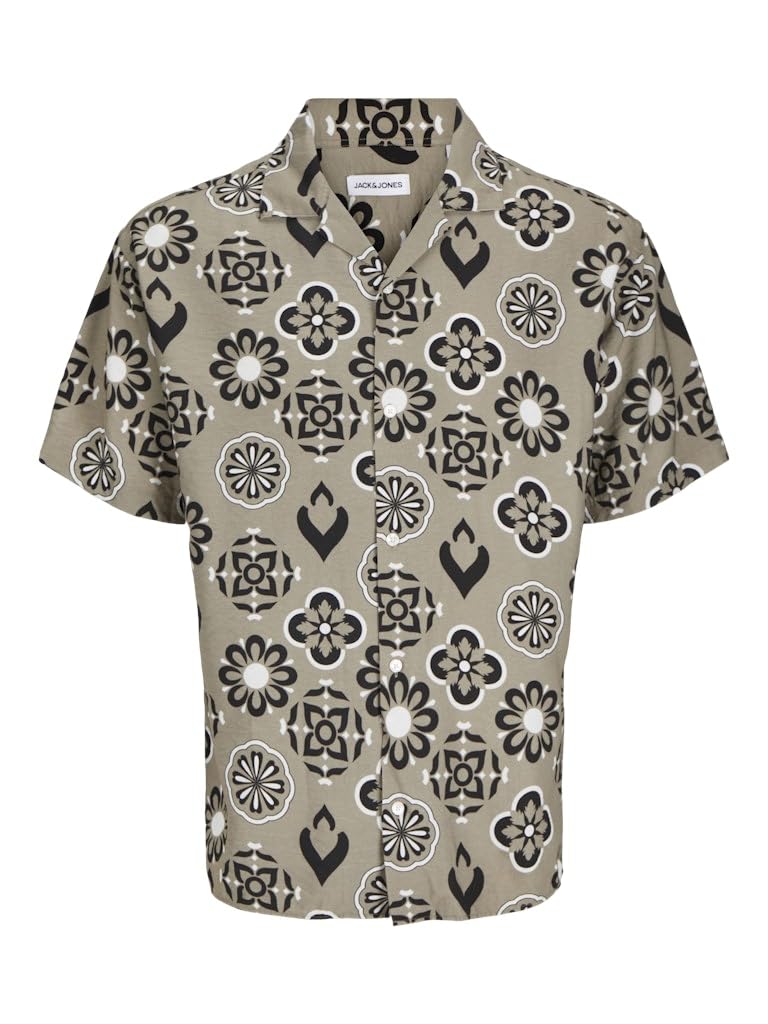 Jack & Jones Men's Coriander Jjeurban Edge Resort Shirt Ss Sn, M