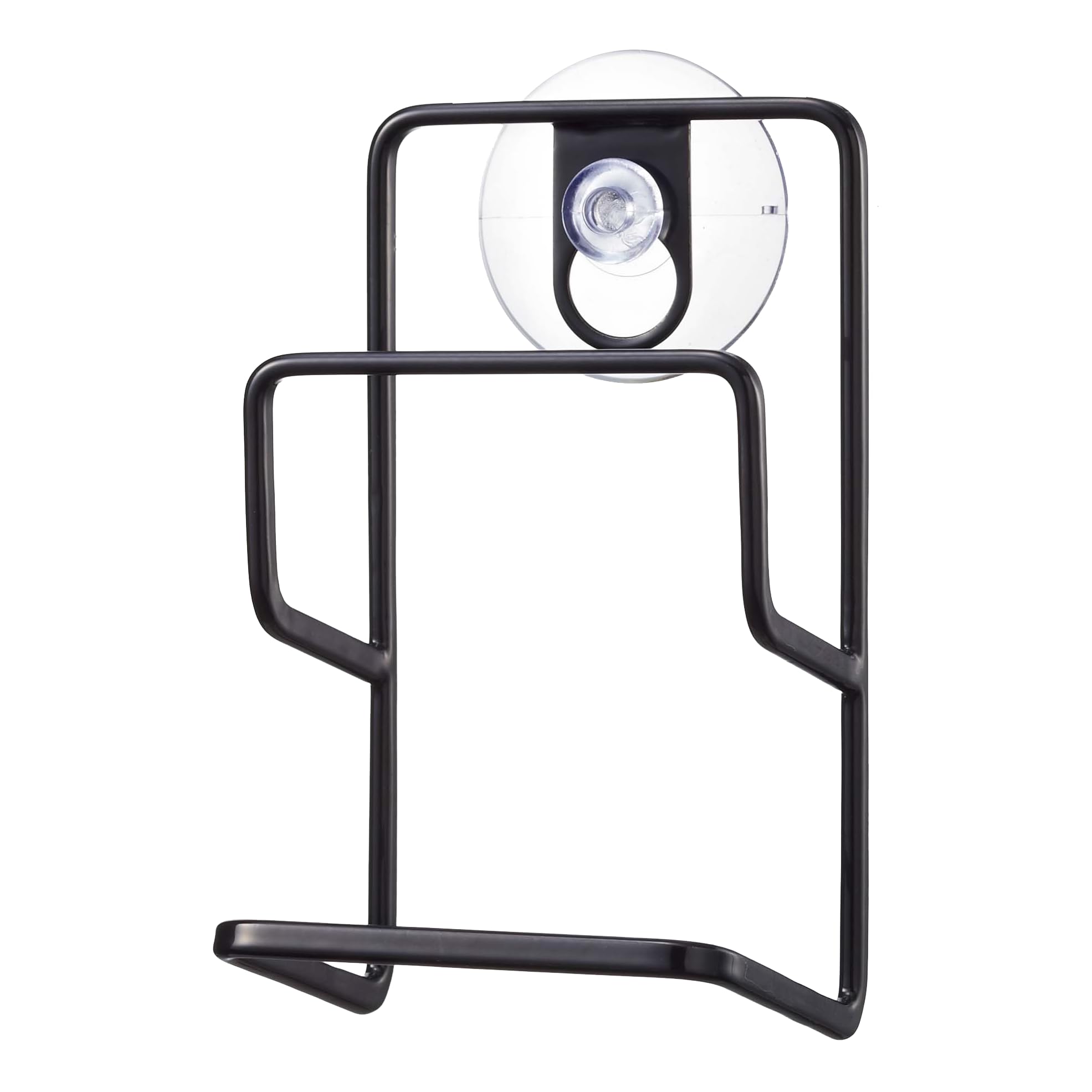 Yamazaki 2265 TOWER Double Sponge Holder with Suction Cup, Black, Steel, Minimalistyczny design, 7,5 x 6,3 x 12,7 cm (dł. x szer. x wys.)