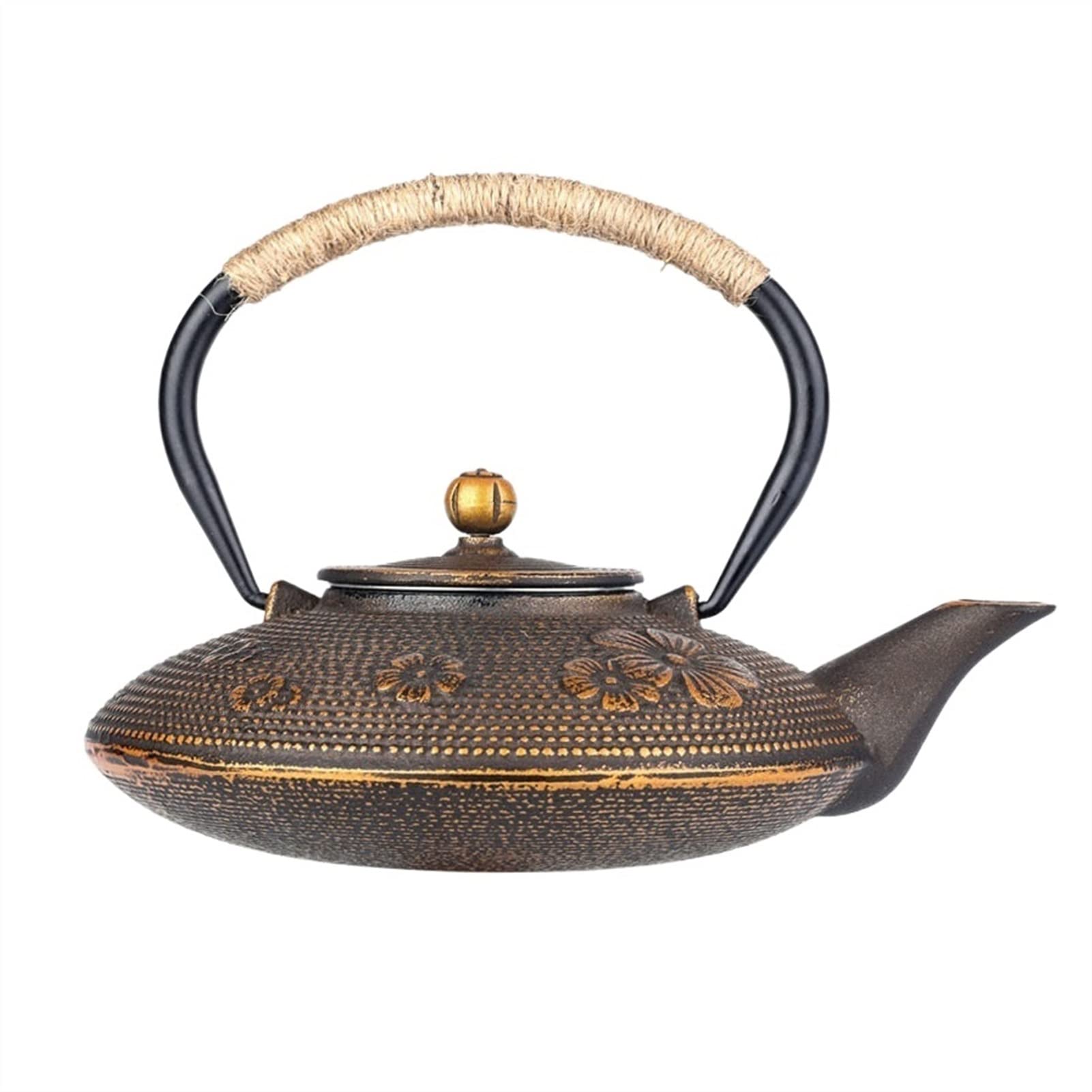 TYUHDUYUR Teapot 800ML Cast Iron Cherry Blossom Teapot Large Capacity Tea Maker Kettle Suitable for Home Office Tea Lovers Tea Kettle
