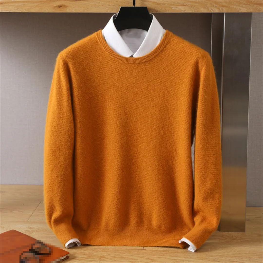 Suéter De Cachemira Polar para Hombre, Jersey De Cuello Redondo, Top Informal De Manga Larga