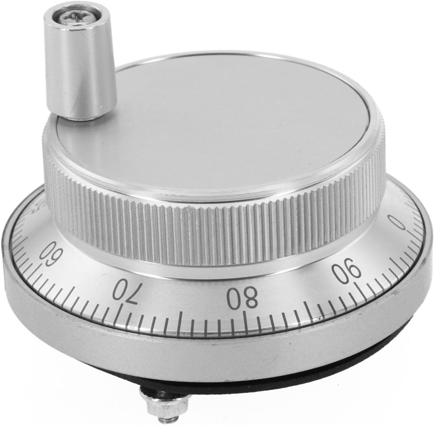 Engraving CNC Handwheel MPG Manual Pulse Generator, 6-Terminal Aluminum Alloy Electronic Handwheel for CNC Lathe & Milling Machines, 5V, 60mm Diameter, Silver, 1 PC