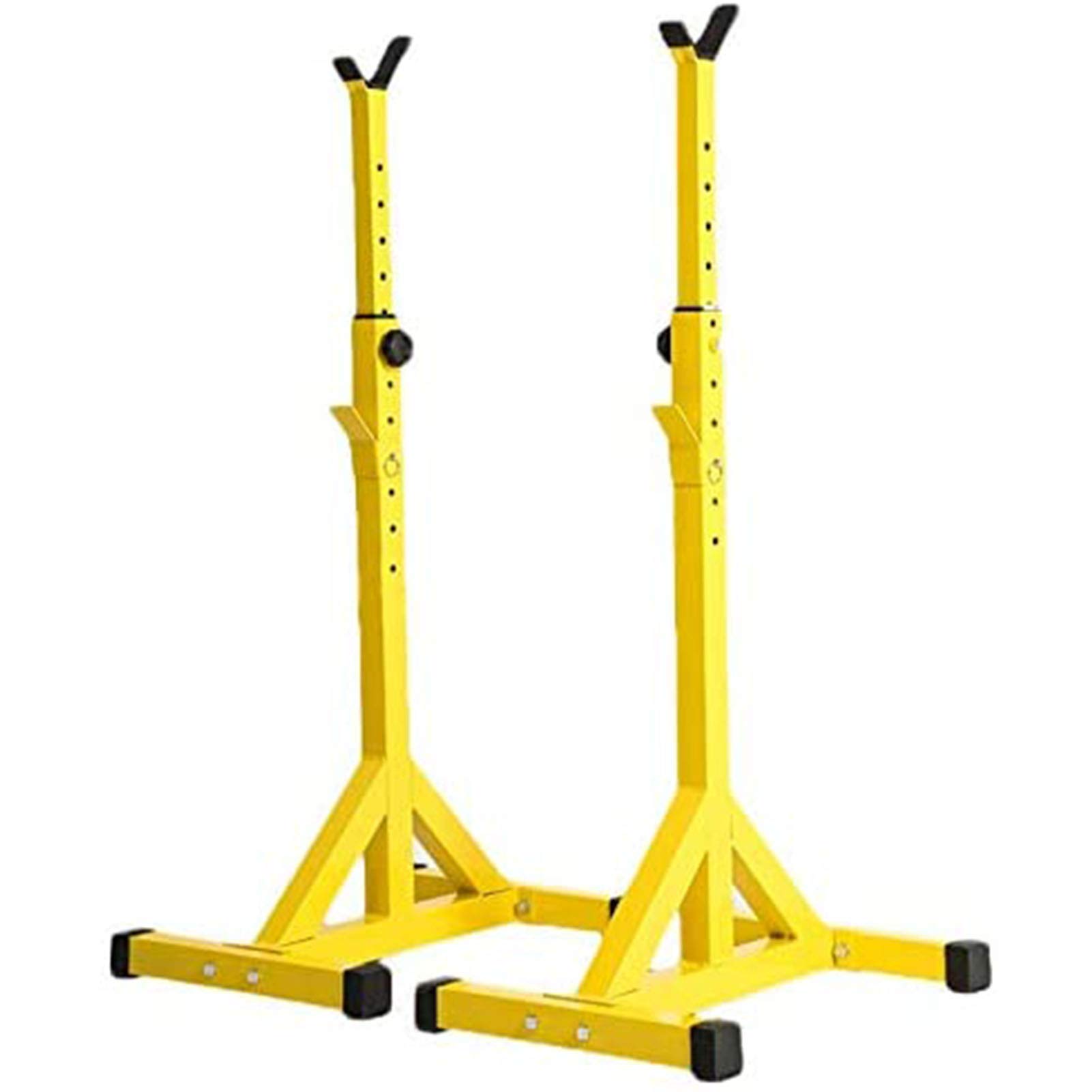AYCDL Adjustable Benches Squat Rack Split Barbell Shelf Yellow Weight Bench Professional Bench Press Fitness Equipment Adjustable Shelf Stand Benches,Fat Burning,Black-61 * 46