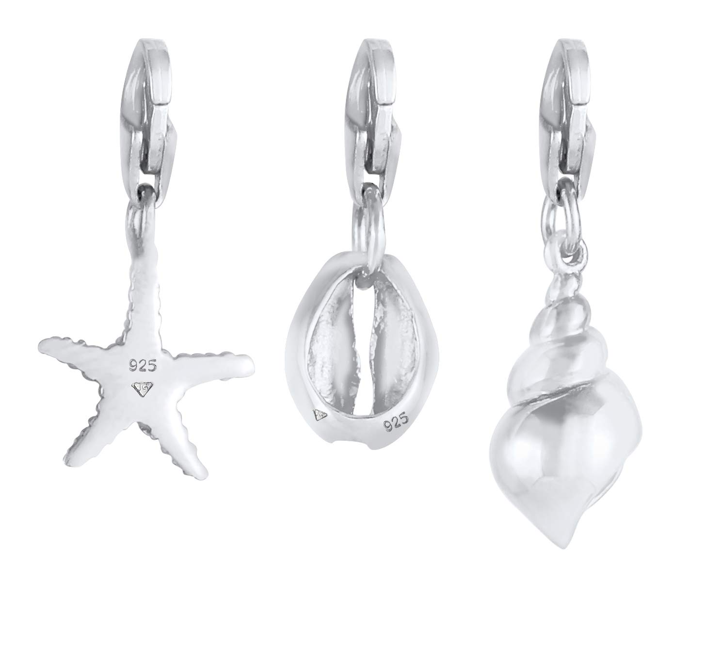 Nenalina Seestern Karabiner Charm Anhänger Bettelarmband 925 Silber | Damen-Charm-Anhänger für alle gängigen Charmträger Charm-Club Clasp-Charms 925er Sterling-Silber