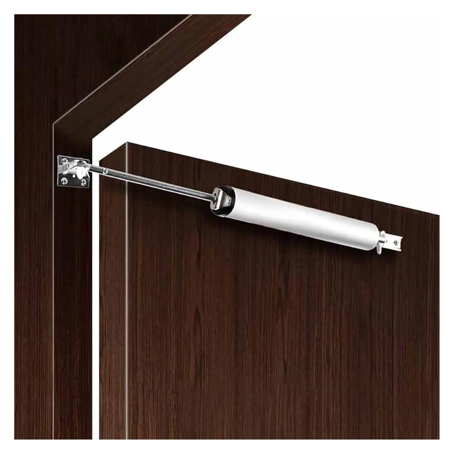 Aluminum Alloy Automatic Door Closer 90 Degree Metal Buffer 35KG Positioning Silent(Silver)