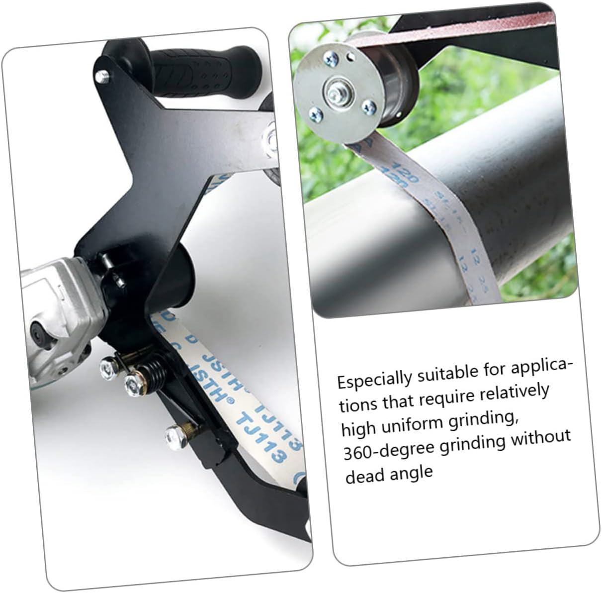 NUOBESTY 1set Belt Sanding Attachment Adapter for Belt Sander Portable Tube Polishing Tool Safe High-strength Spring for Durability