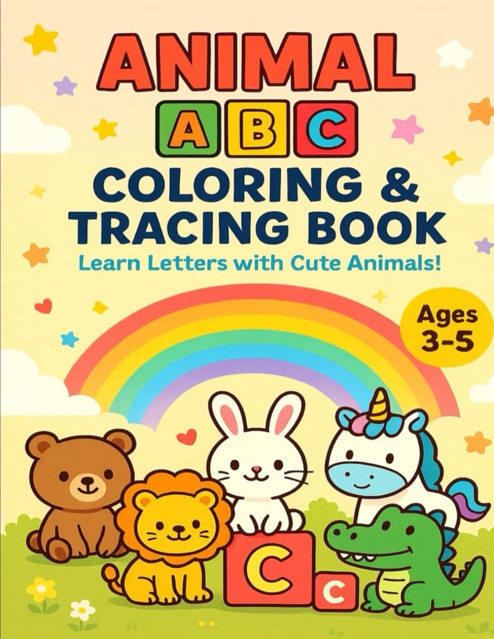 Animal ABC Coloring & Tracing Book for Kids Ages 3–5: Fun Preschool Workbook to Practice Letters, Tracing, and Alphabet Recognition