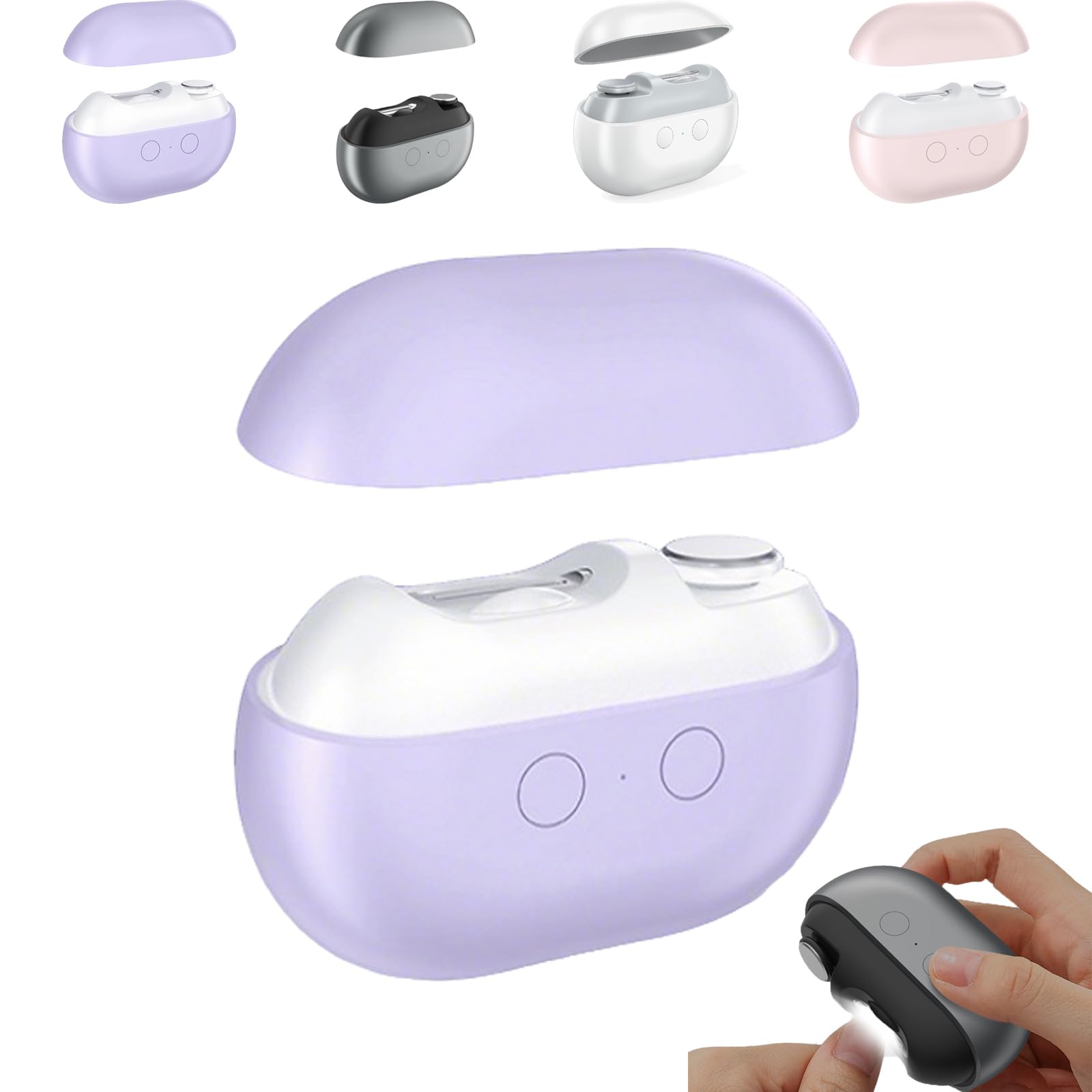 Nauxiu D Yosody Easyclip Nail Clipper,Easyclip Smart Nail Clipper,Imwing Easy Clip Nail Clippers,Electric Nail Clippers That Can Be Polishe An Illuminate, Equippe With Self Collecting Ebris Function