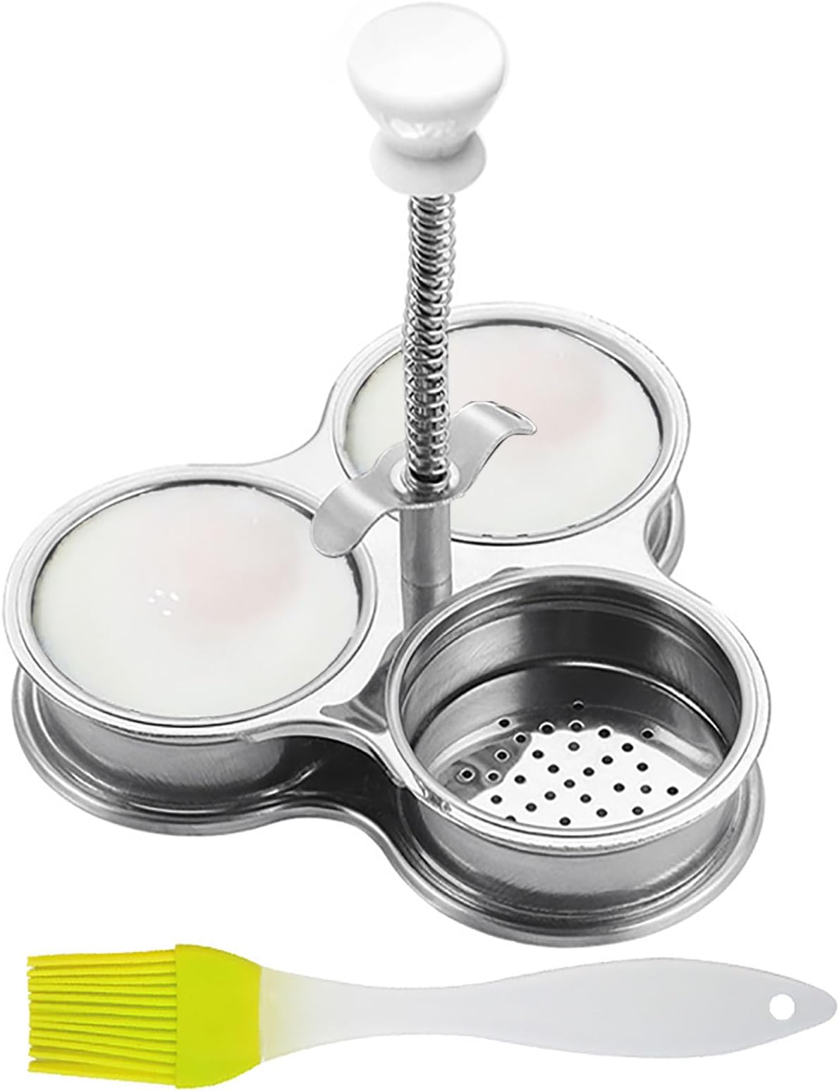 20cm 4-Cup Egg Poacher Pan - Non-Stick Aluminium Poached Egg Maker With Lid & Handle | Made In UK