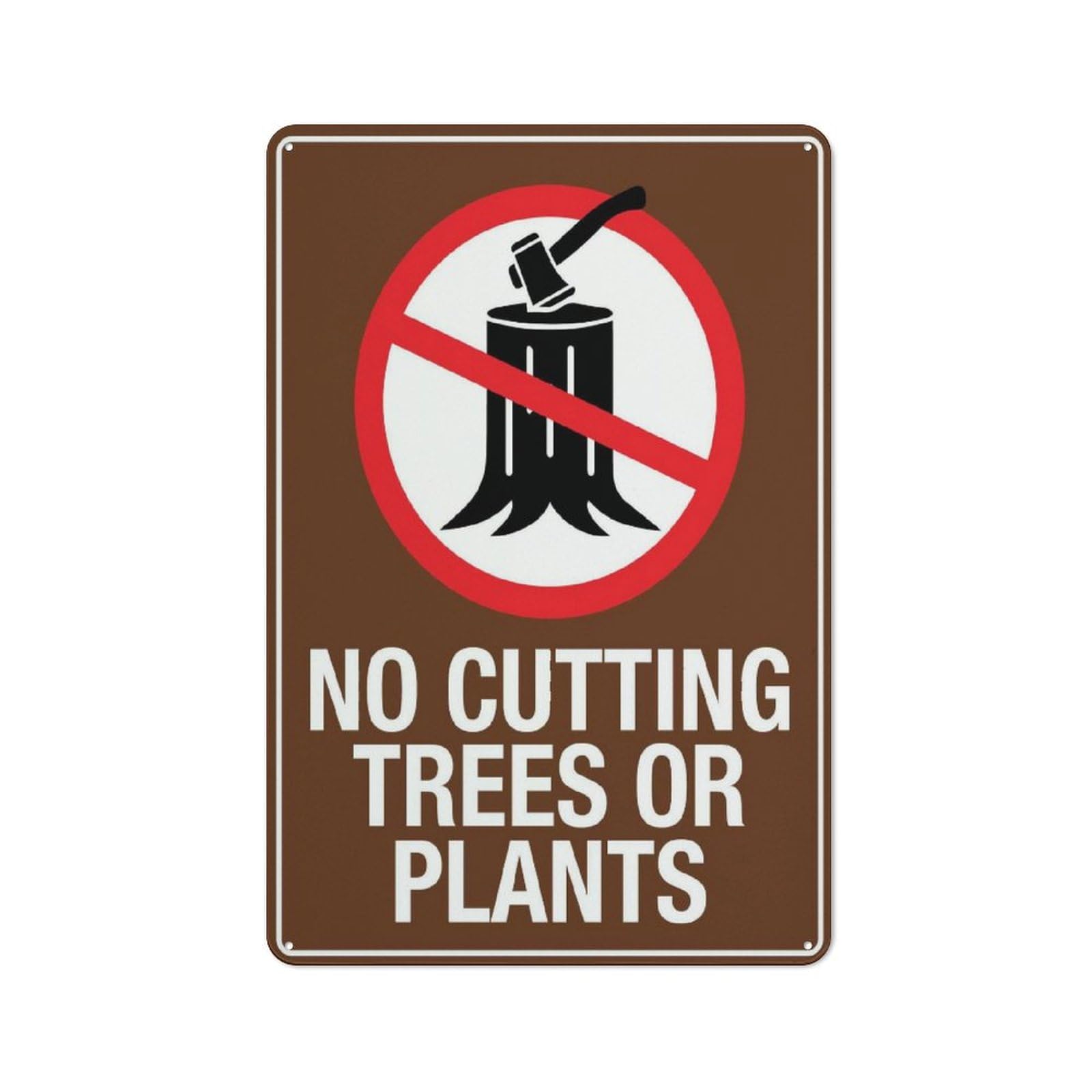 Xewazd A2099 Metal Sign No Cutting Trees Or Plants Retro 8"X12" Metal Tin Sign - Playful Wall Decor For Shop, Garage, Yard & Man Cave
