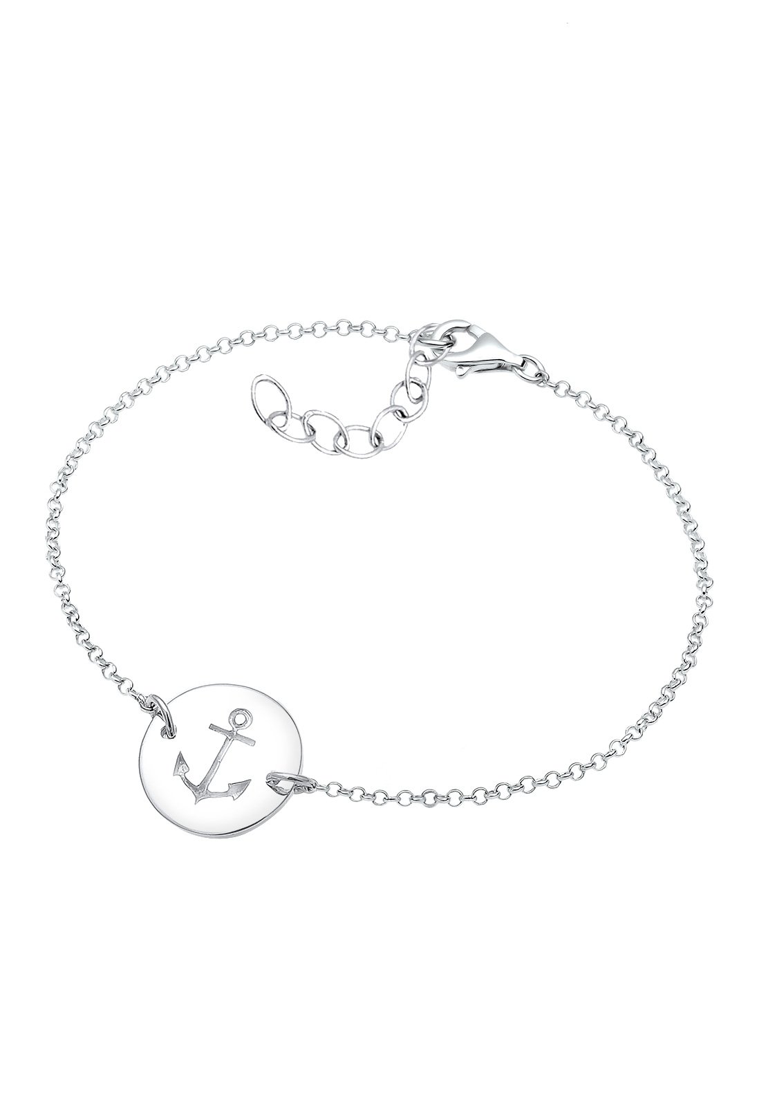Elli Armband Damen Anker Plättchen Maritim 925 Sterling Silber