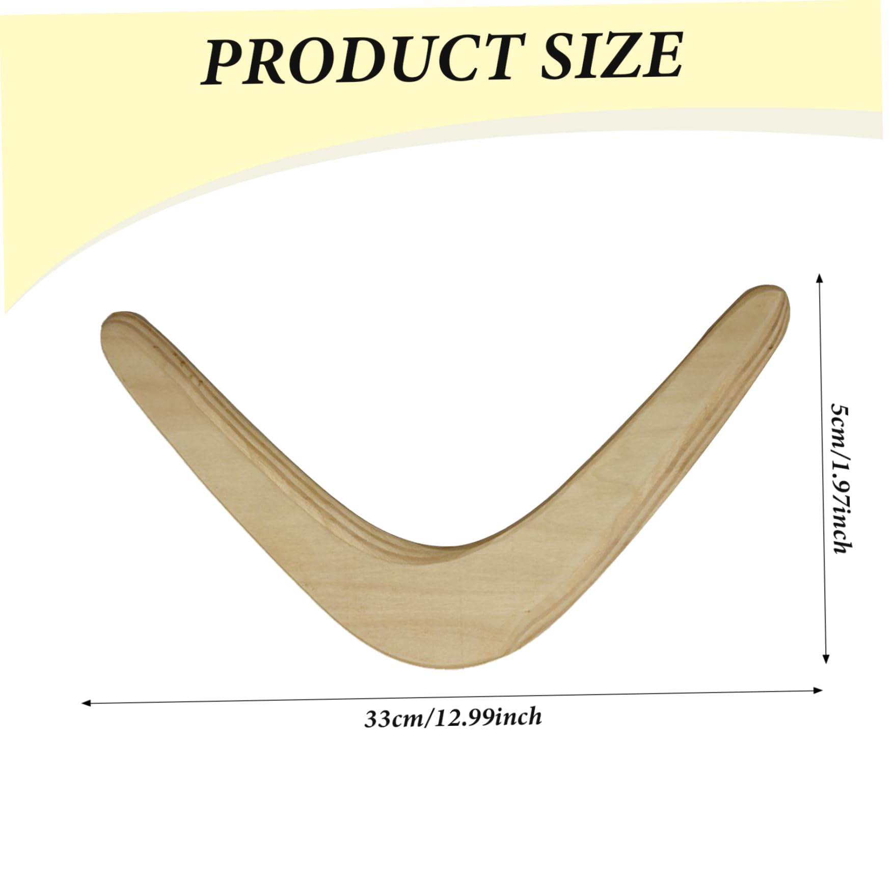 Boomerang in Legno, Giocattolo da Esterno a Forma di V per Bambini Adulti, Portatile per Sport da Campeggio su prato/spiaggia/13x2 Pollici