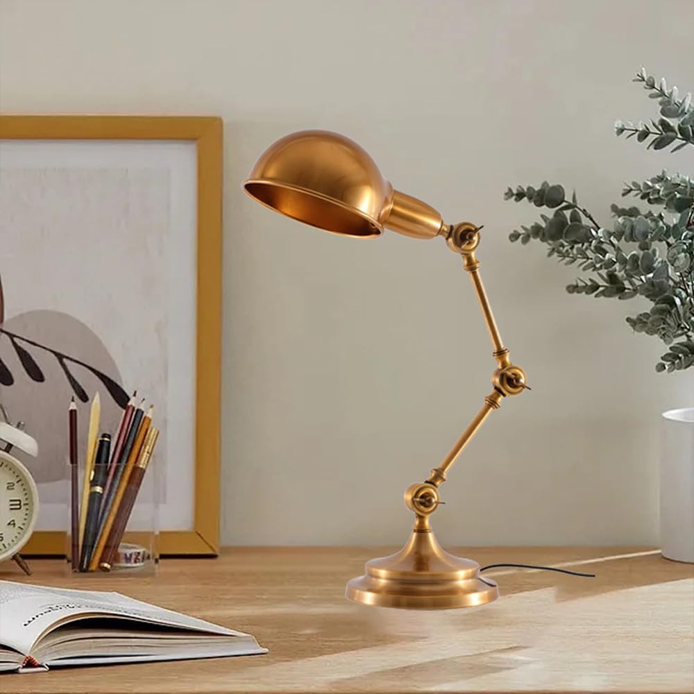 Lampada da scrivania Vintage con Braccio oscillante Regolabile a Collo D'Oca, lampade da Tavolo da Architetto, Camera da Letto, Comodino, Lampada da Comodino per Ufficio Domestico, Lavoro, Studio,